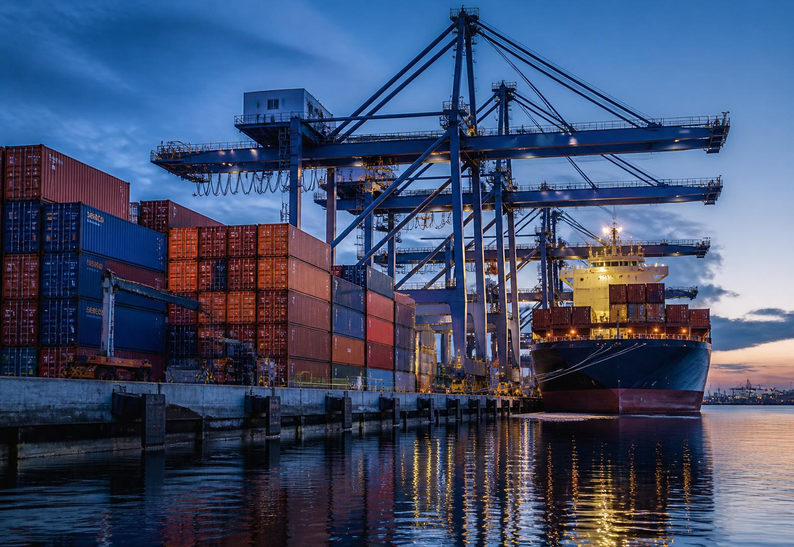 Container terminal loading export shipments